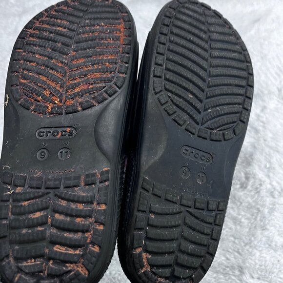 Crocs Black Slide Sandals M9/W11 Lightweight Comfort Slip-On - Picture 2 of 6